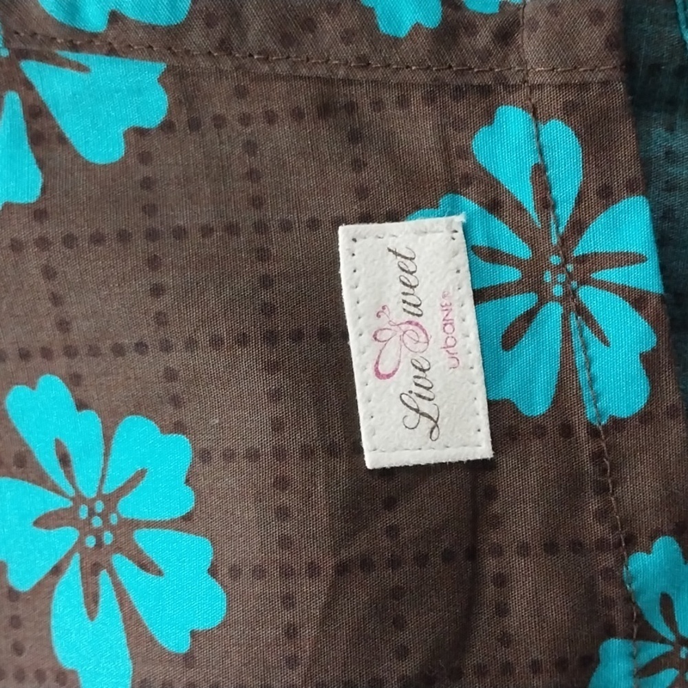 50% off SALE-Live Sweet pullover 1/4 button square neck scrub top size SML. NWT - Picture 5 of 8